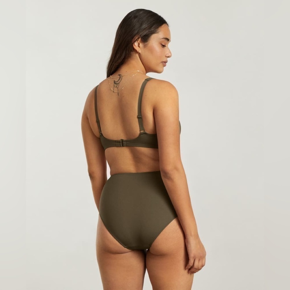 Everlane High Rise Bikini Bottom Size L NWT 🤍 Neutral Beach Swim - Picture 8 of 9